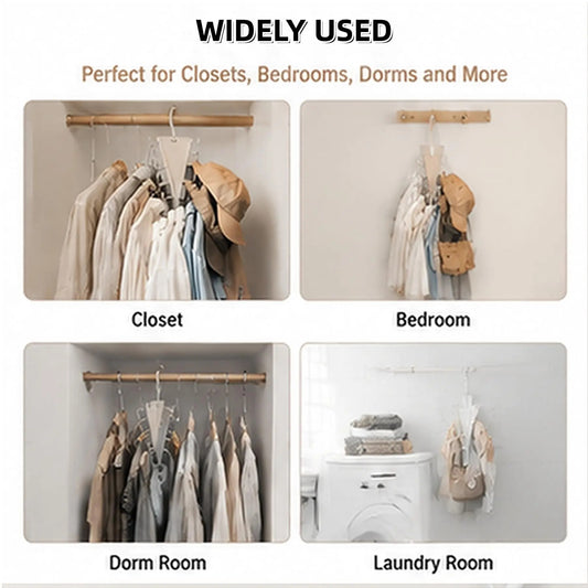 V‑Shape Double Sided Clothes Hanger for Closet Organization, 360 Degree Swivel Space‑Saving Clothing Hanger, Multi‑Tier Vertical Storage Hanger Rack with 12 Hooks for Shirts, Coats and Trousers