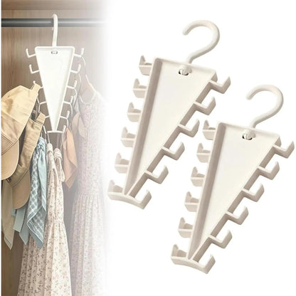 V‑Shape Double Sided Clothes Hanger for Closet Organization, 360 Degree Swivel Space‑Saving Clothing Hanger, Multi‑Tier Vertical Storage Hanger Rack with 12 Hooks for Shirts, Coats and Trousers